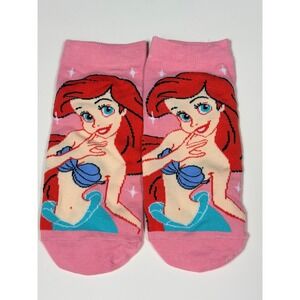 Disney Princess Ankle Socks 3 Pair Bundle Ariel Belle Moana Pink Orange Womens